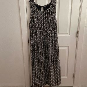 Black and Cream patterned Maxi dress